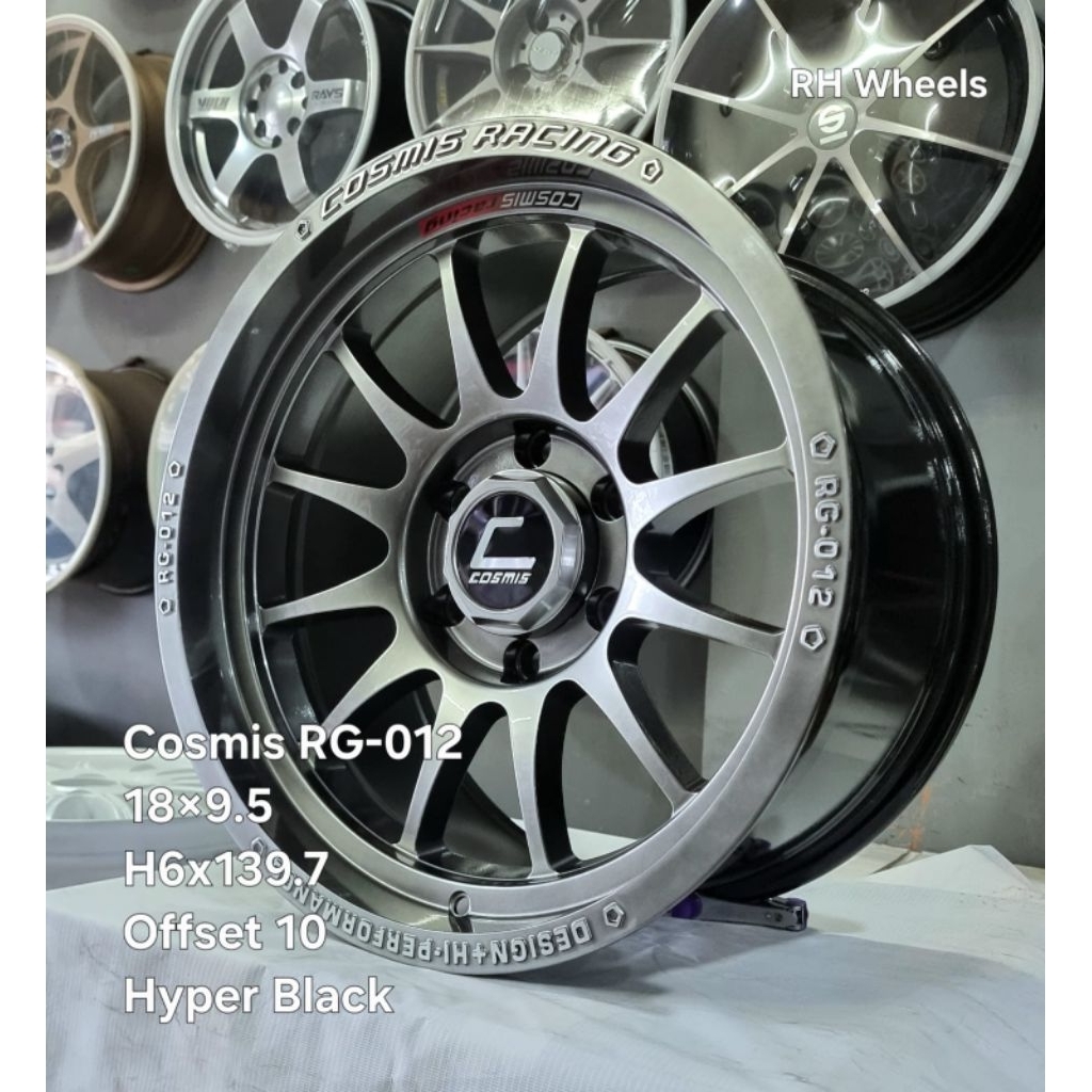 Velg Baru Cosmis RG-012 Ring 18×9.5 Offset 10 HyperBlack (1set 4pcs)
