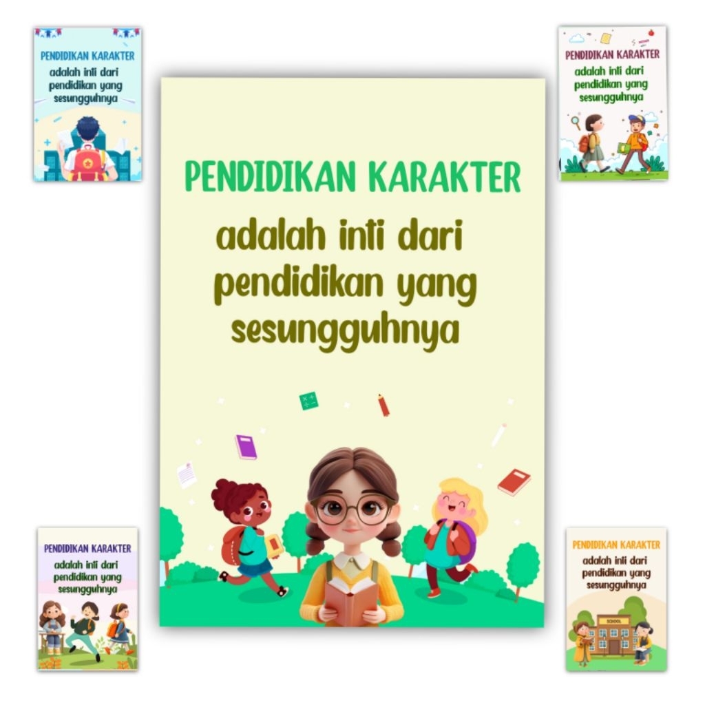 Hiasan dinding quotes PENDIDIKAN KARAKTER Size 20x14 cm Poster dinding kata kata motivasi sekolah ga