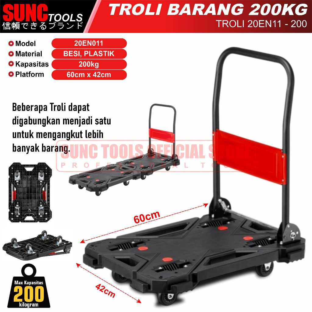 Troli Lipat Trolley Trolly Barang Troli Plastik Tebal 200kg SUNC TOOLS