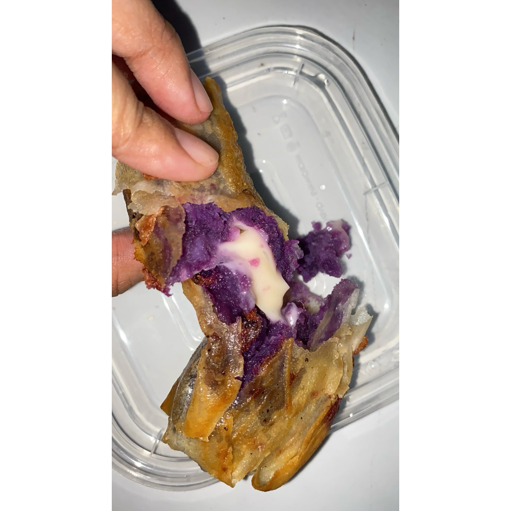 Lumpia ubi ungu muncrat keju/coklat