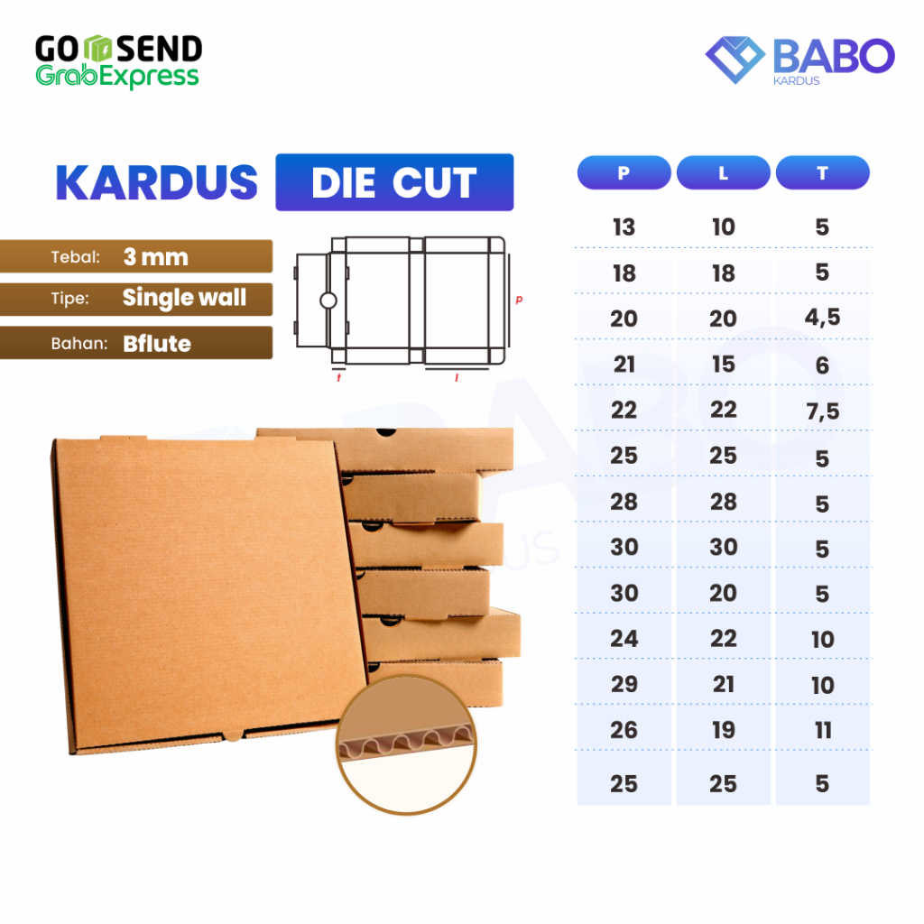 

Kardus Bentuk Box Pizza cocok untuk Packing Gift Box / Kardus Hampers Skincare, Dompet, Snack, Baju, Ulang Tahun atau Hadiah – Ukuran Kardus Box Pizza 13x10x5 cm Hingga 30x30x5 cm | Min pembelian 10 pcs
