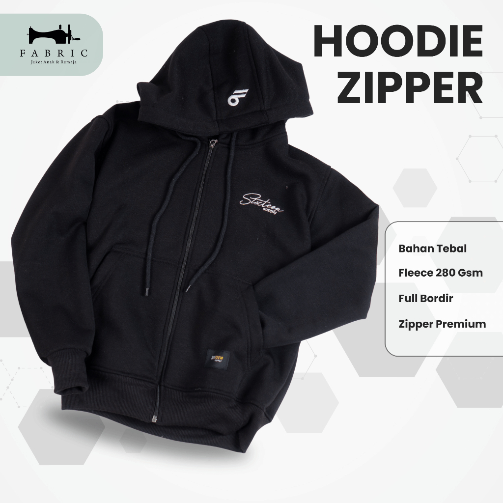 Hoodie Zipper Anak Remaja Laki Laki Perempuan 9 - 16 Tahun Jaket Sweater Premium