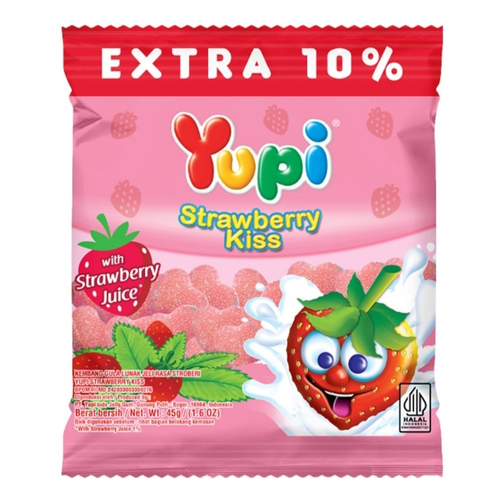 

Yupi Permen Gummy Stroberi Kiss 45 g