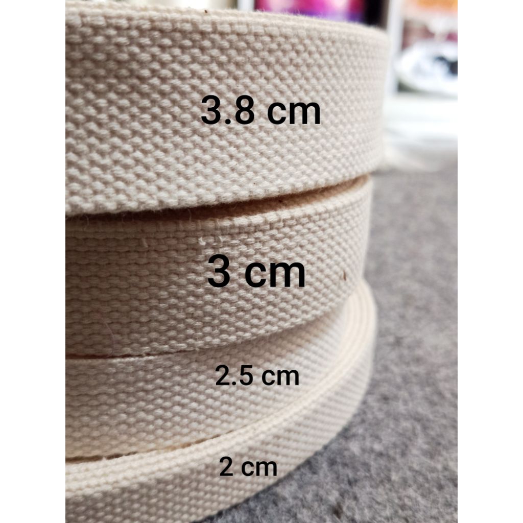 Webbing Katun Broken White tebal