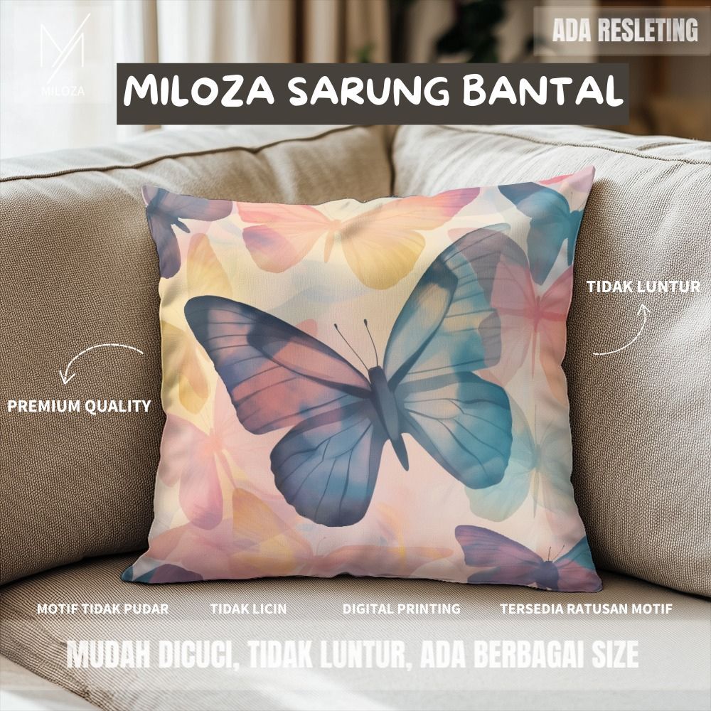 Sarung Bantal Sofa Motif Kupu-kupu Butterfly Breeze LV 104
