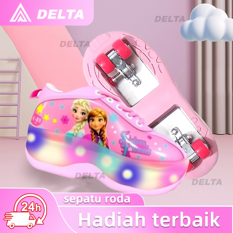 Sepatu Roda Anak Perempuan sepatu roda sepatu roda anak 3 tahun sepatu roda ada rodanya 4 Lampu LED