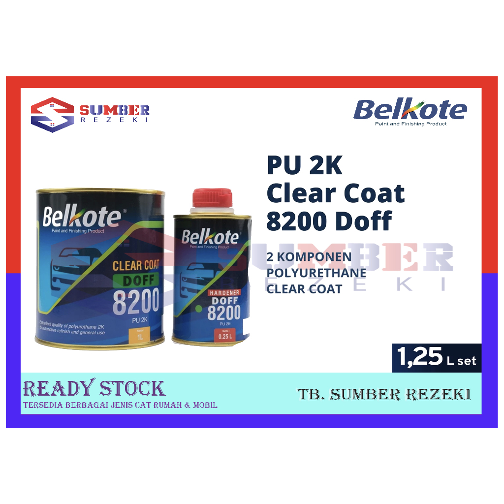 Belkote PU 2K Clear Coat 8200 Doff - 1.25Liter / Clear Belkote 8200