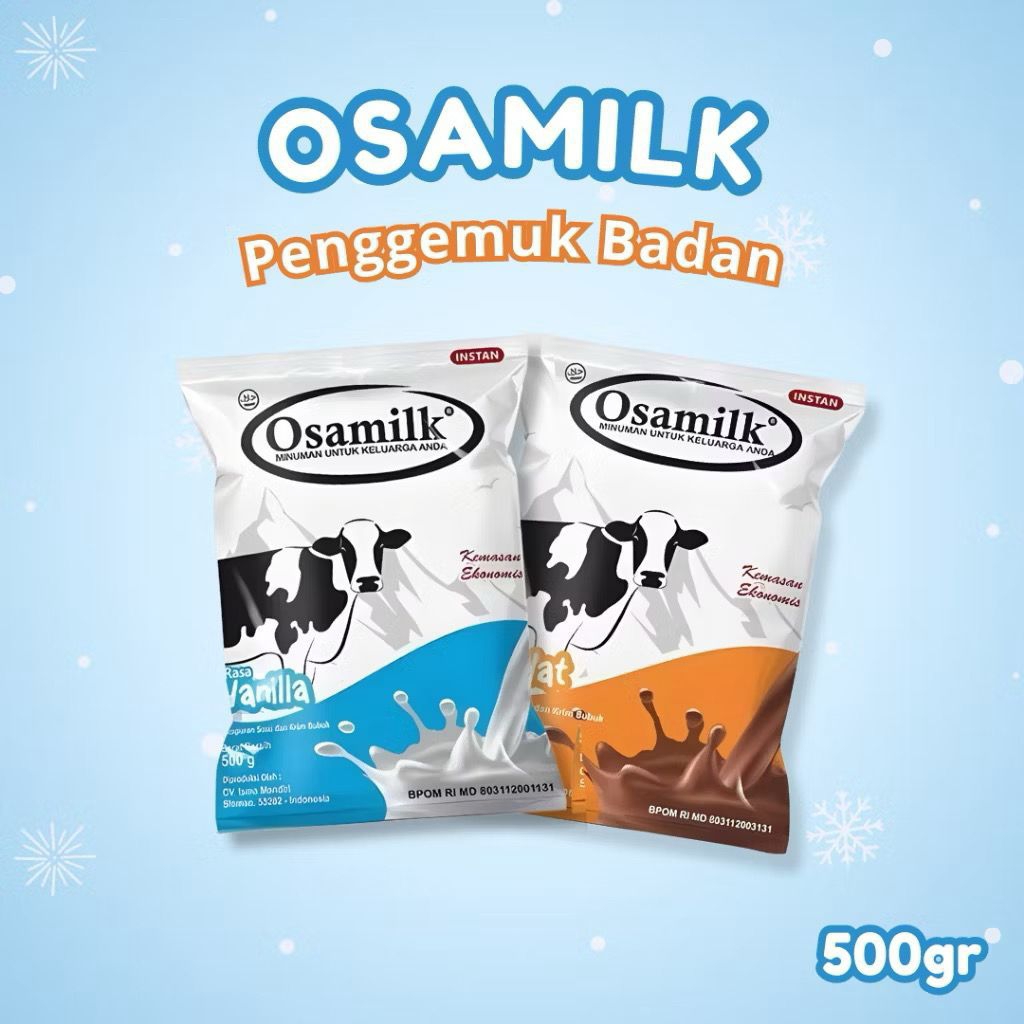 

[ Terlaris ] - Osamilk 500gr rasa coklat & vanila susu penggemuk badan