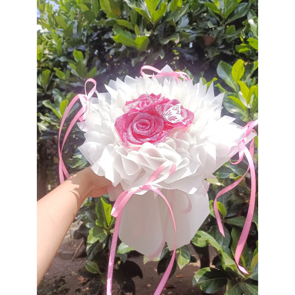 

(Ready stock) BUKET BUNGA PITA SATIN