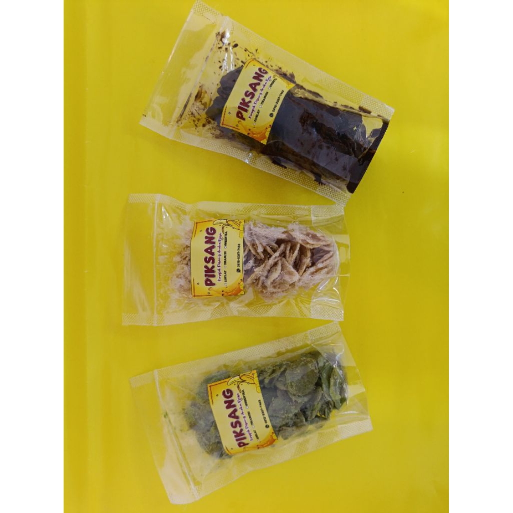 

Piksang Pouch Keripik Pisang Aneka Rasa Cemilan rasa coklat tiramisu greentea