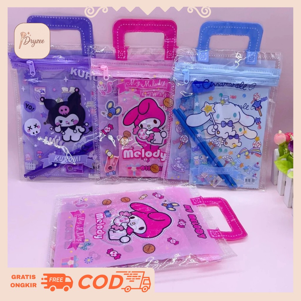 

Alat Tulis Set 6 in 1 Free Bag Paket Alat Tulis Karakter Pensil Penghapus Penggaris Kado AT31