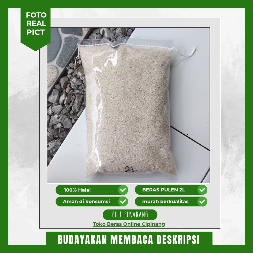 

beras pulen 2 Liter polos