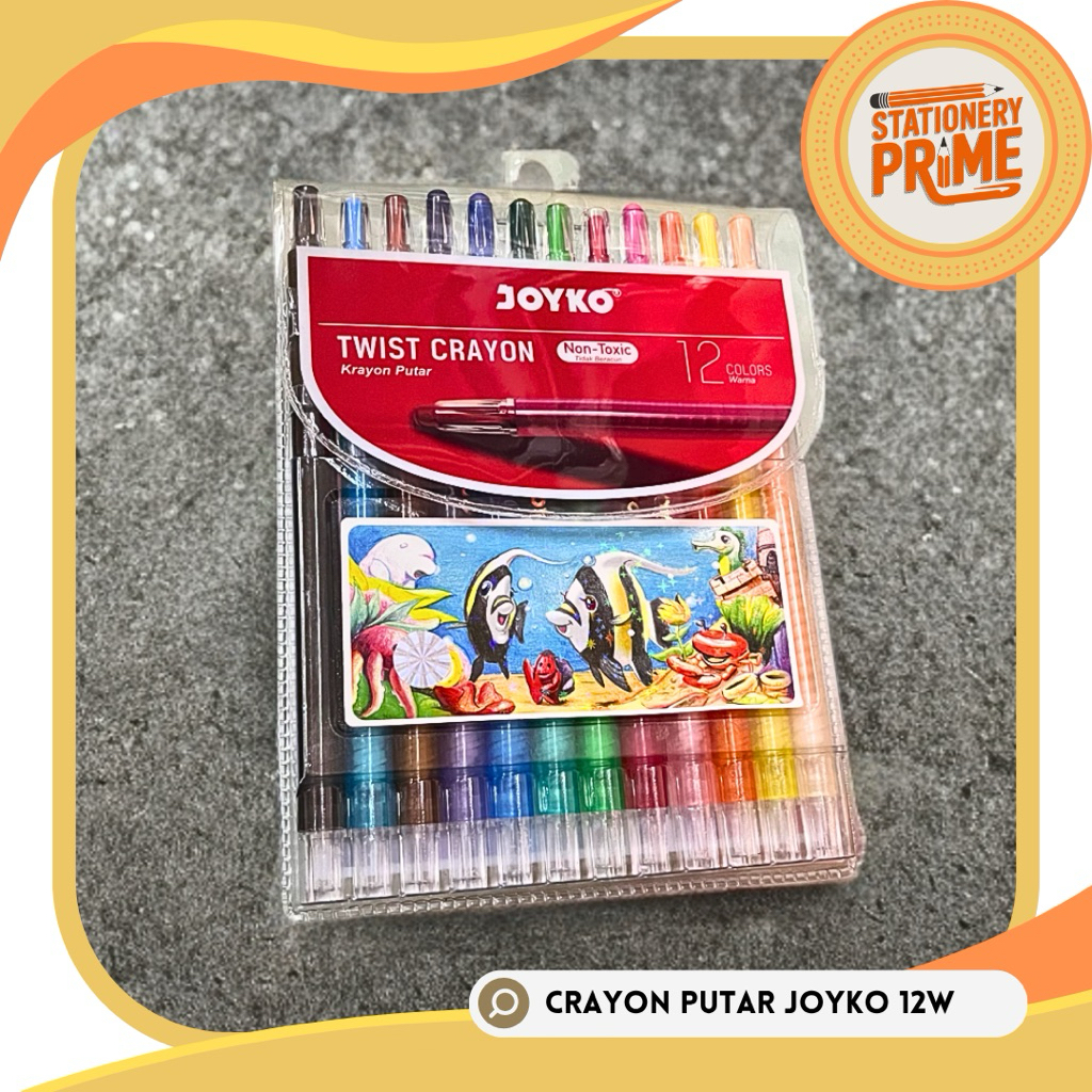 

Crayon Putar / Twist Crayon Joyko TWCR-12S Panjang 12 Warna