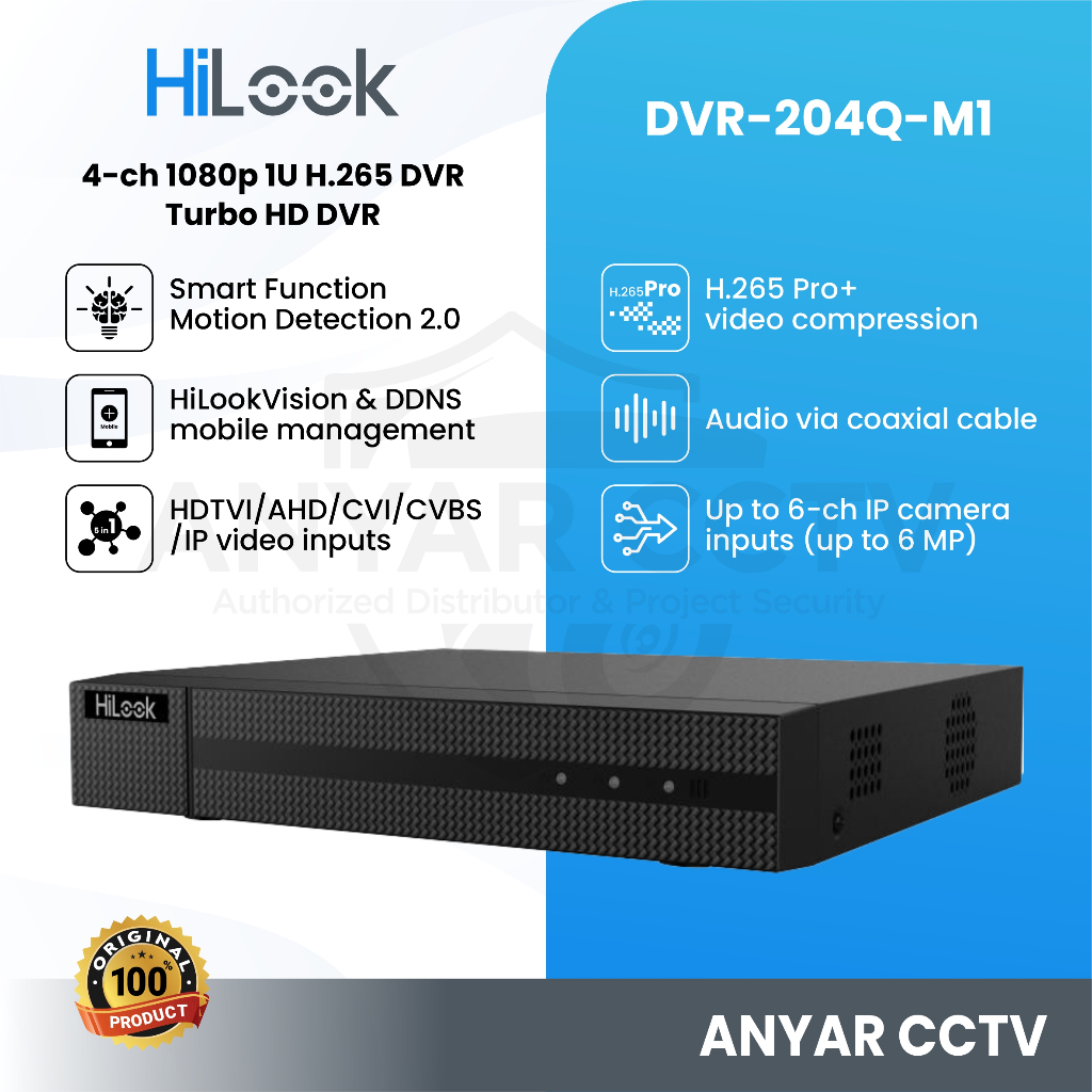 HILOOK DVR-204Q-M1 DVR 4 Channel HILOOK 5MP Lite