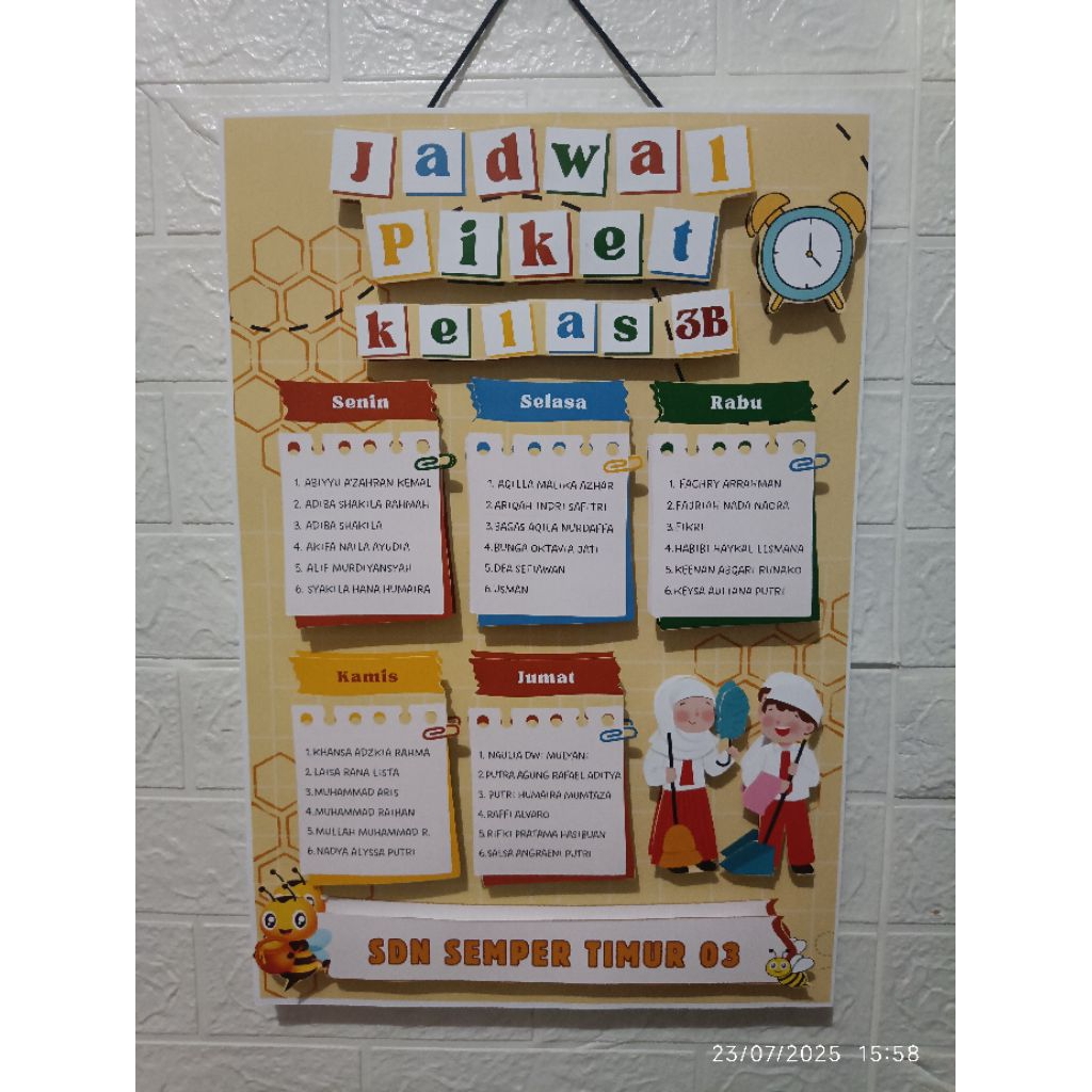 

jadwal piket 3d bisa custom