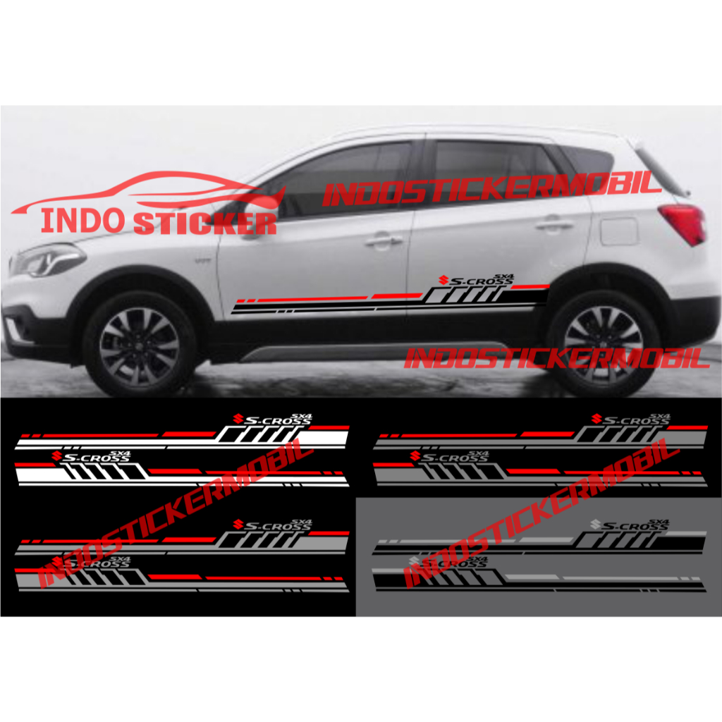 Cutting sticker mobil sx4 s cross stiker list stripe body samping mobil suzuki sx4 s cross sticker t
