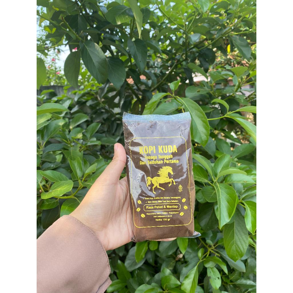 

AZBOLOGY Kemasan Kopi Kuda | Blend Kopi Arabika dan Robusta Temanggung | Kopi Bubuk (Coffe Ground) 100 gram