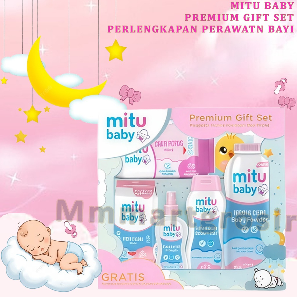 Mitu Baby / Premium Gift Set / Perlengkapan Perawatan Bayi / Isi Set 5pcs