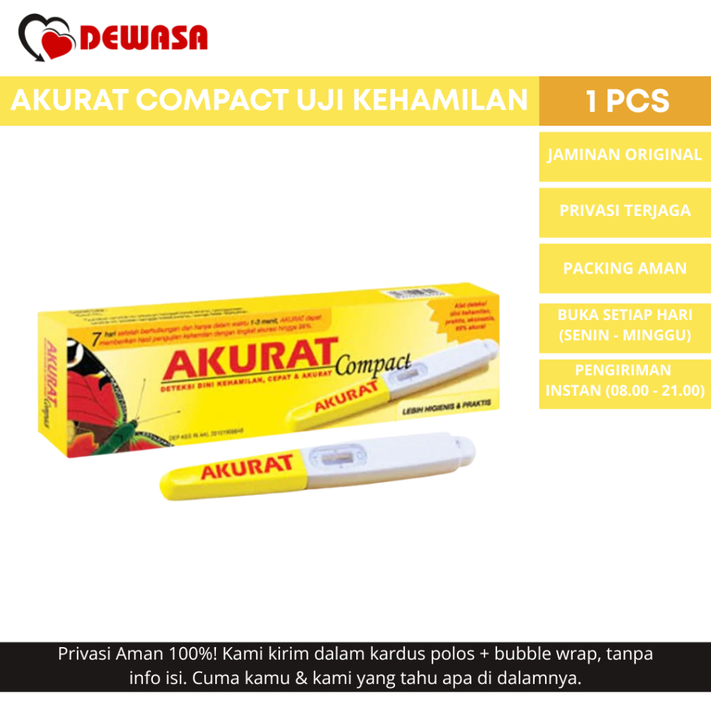 AKURAT - Test Pack Compact Alat Uji Kehamilan - 1 Pcs (Test Kit / Testpek)