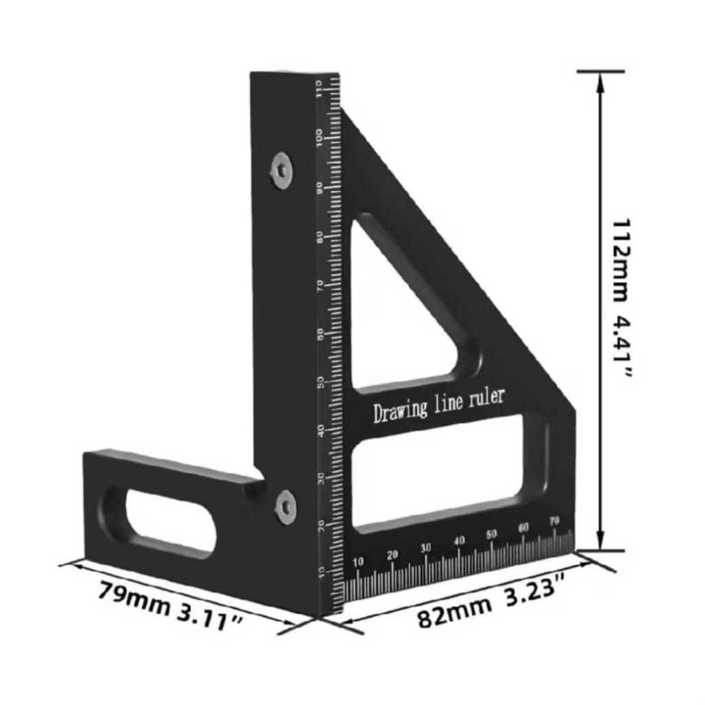 

Penggaris Pengukur Sudut Drawing Line Ruler 3D 45/90 Degree