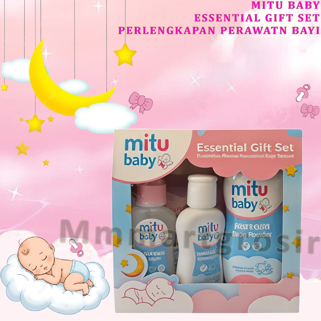 Mitu Baby / Essential Gift Set / Perlengkapan Perawatan Bayi / Isi Set 4pcs
