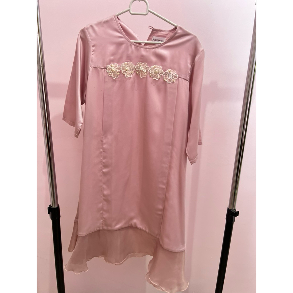 PRELOVED NYONYA NURSING WEAR DRESS BUSUI WARNA DUSTY PINK ALL SIZE
