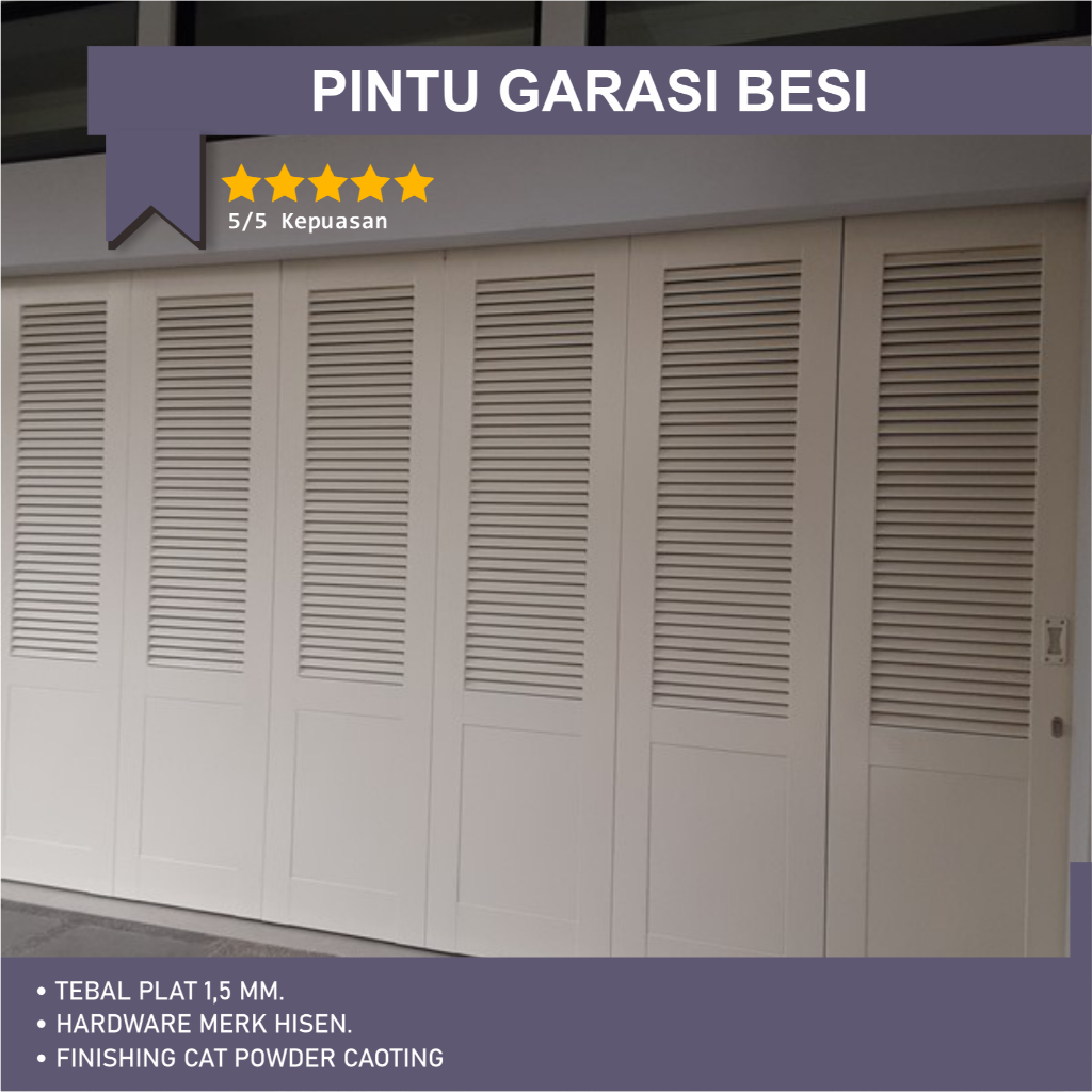 Pintu Garasi Besi Tebal Plat 1.5 MM