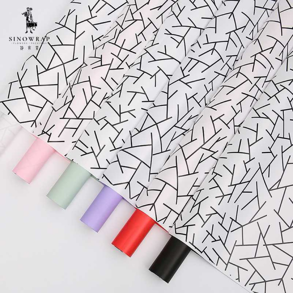 

[1 pack] C-RC / Kertas Buket Bunga / Wrapping Paper Cellophane / Ruler Cellophane / Kertas Buket Motif Garis Garis Line/ Flower Paper Craft / Kertas Celopen / Plastik Bunga