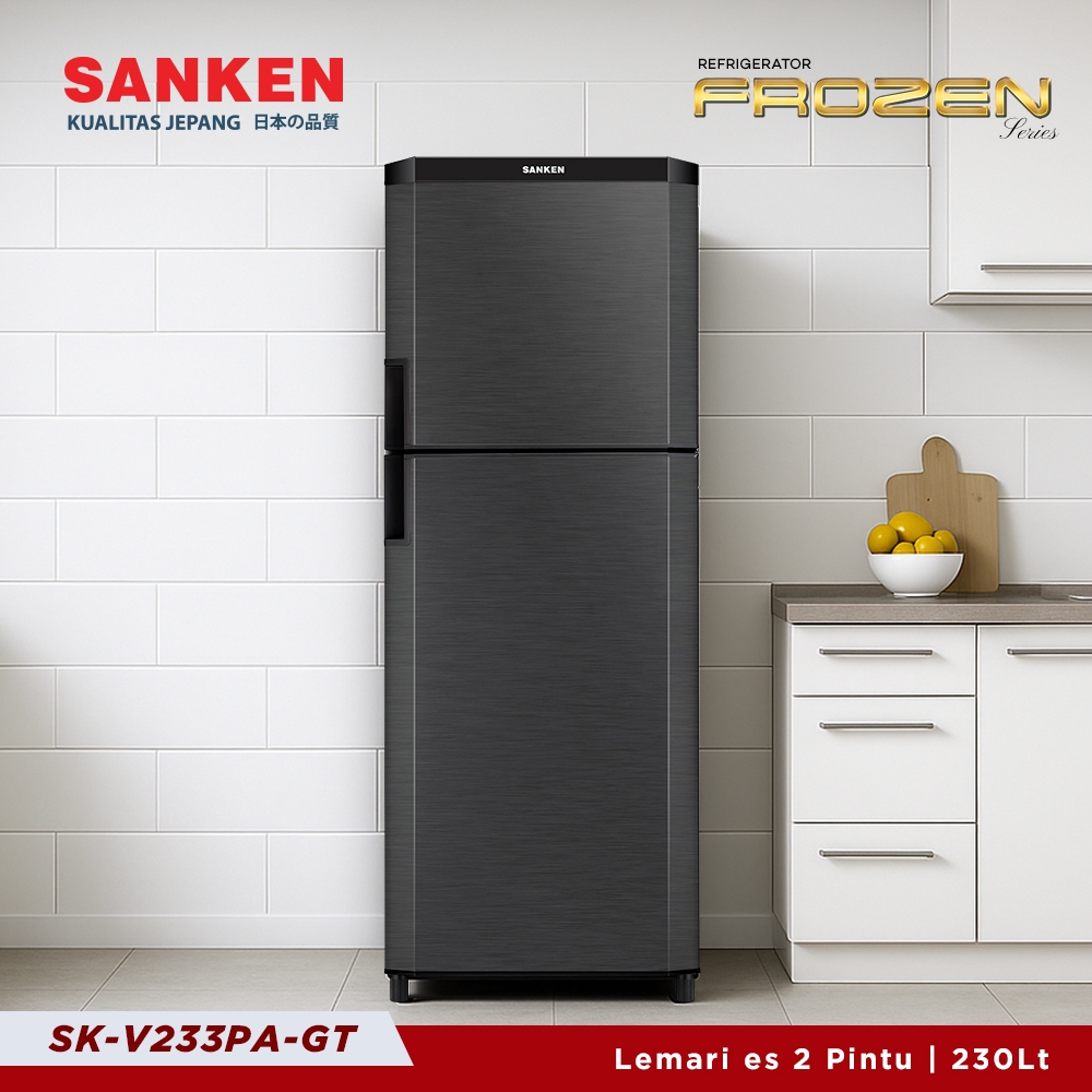 Sanken Kulkas 2 Pintu SK-V233PA-GT Refrigerator 230 L Grey Titanium