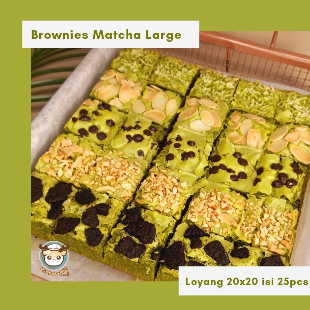 

Fudgy Brownies Sekat 20x20 isi 25 Potong , Fudgy Brownies Matcha Large