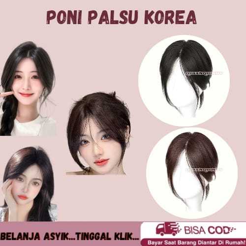 QUEENS Hairclip Poni Depan Poni Palsu Poni Depan Korea Poni Clip Poni Palsu / Poni Tipis Clip Korea 
