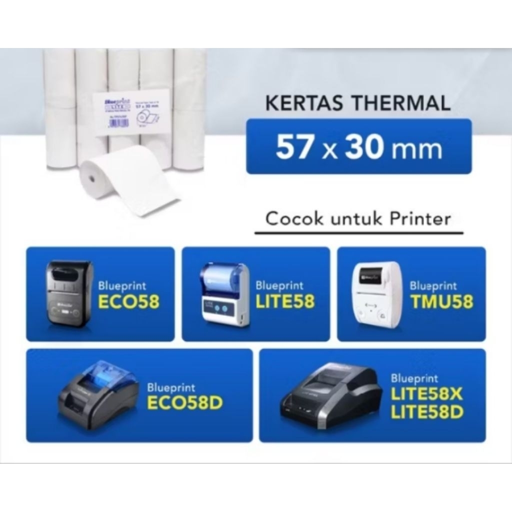 

Promo Cuci Gudang" Kertas Thermal BluePrint (isi 8 Roll) Ngabisin stok, Termurah