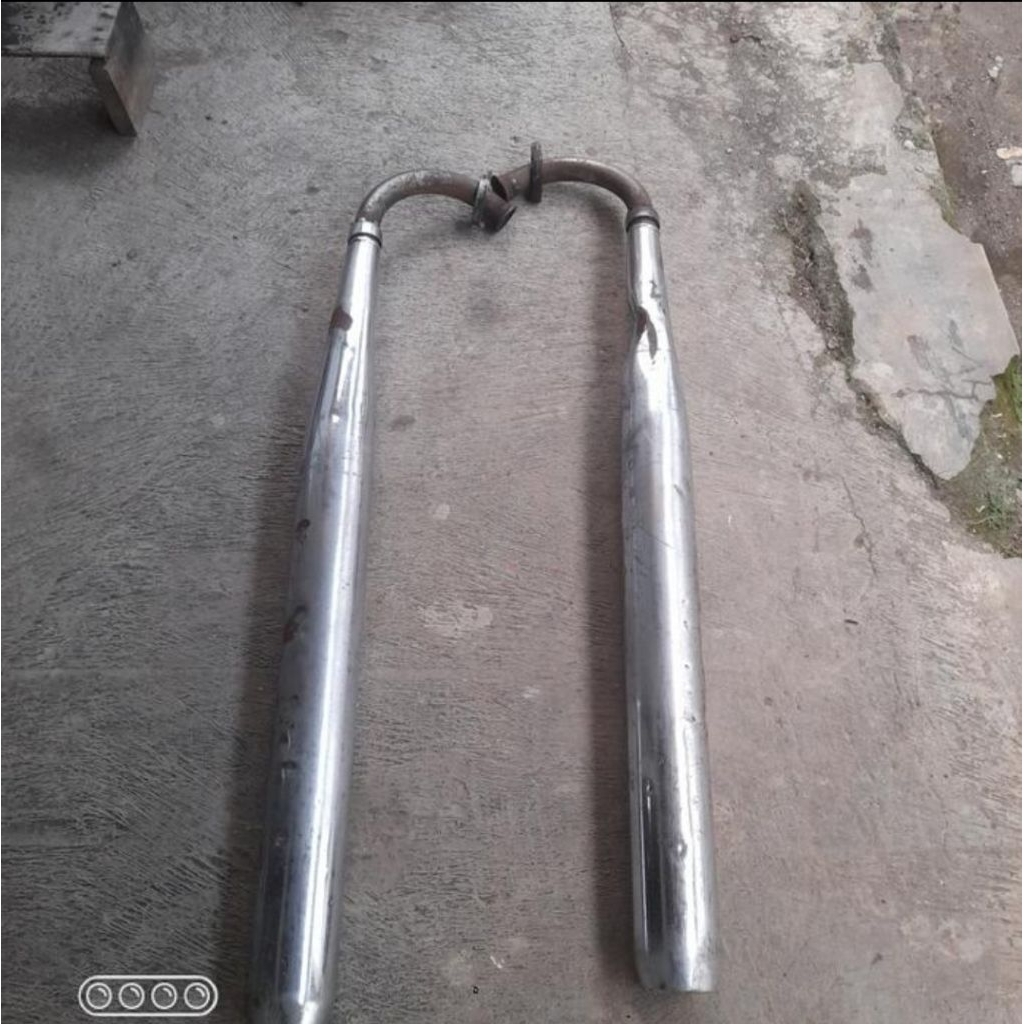 knalpot kenalpot yamaha rx125 twin rx 125 twin set kanan kiri lengkap dengan leher tinggal pasang or