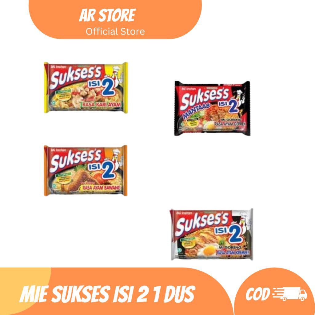

MIE SUKSES ISI 2 GORENG DAN KUAH ( 1 DUS ISI 24 PCS )