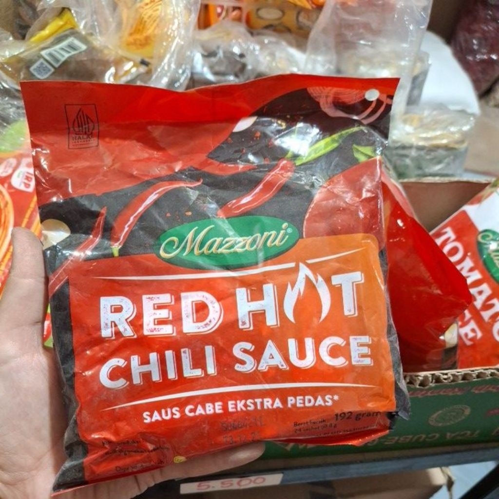 

Red Hot Chili Sauce cabe ekdtra pedaass Mazzoni 192 gr