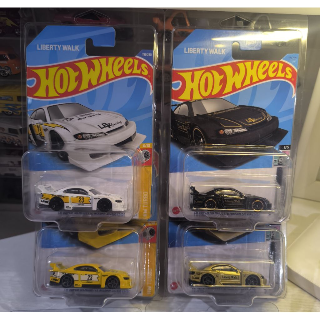 [ FREE PROTECTOR ] Hotwheels Liberty walk Lbwk nissan silvia S15 kuning, putih, gold, hitam, biru, m