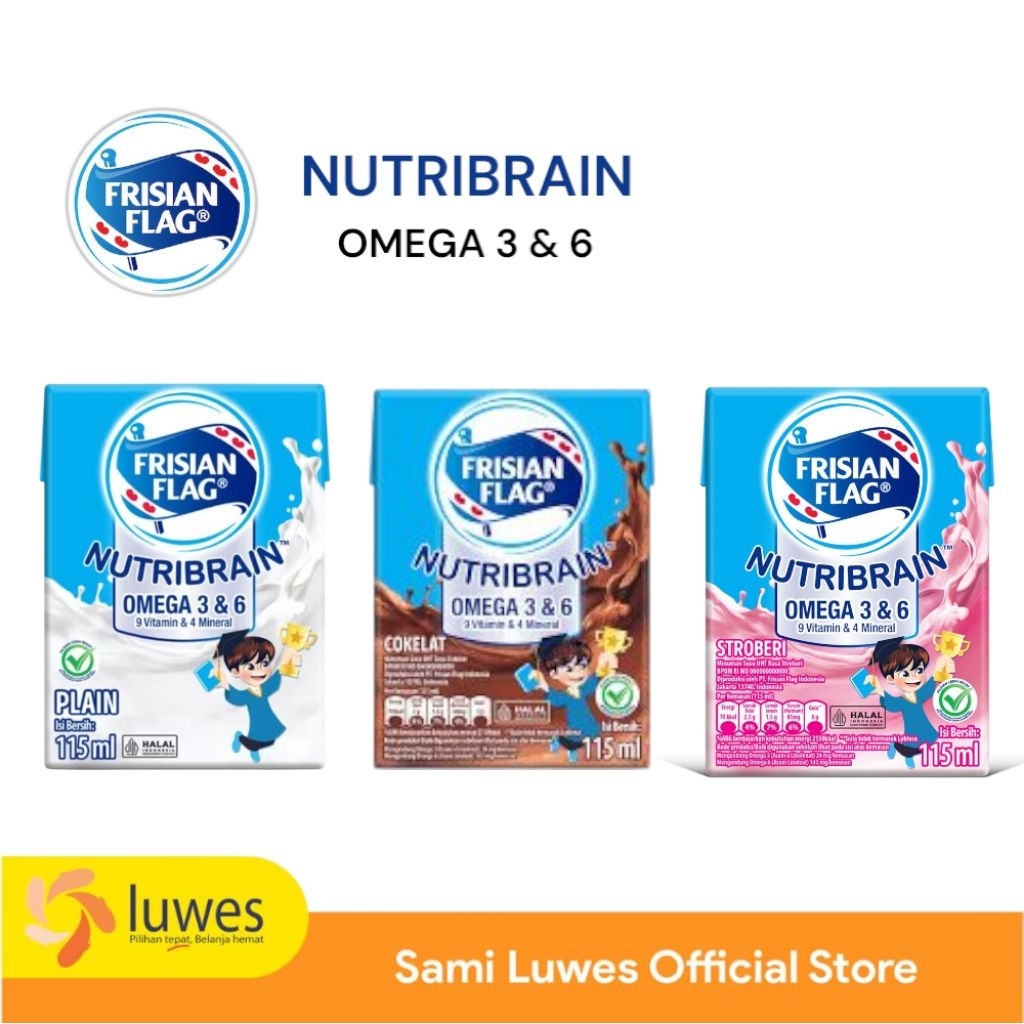 

[3 pcs] Frisian Flag Nutribrain susu UHT 115ml