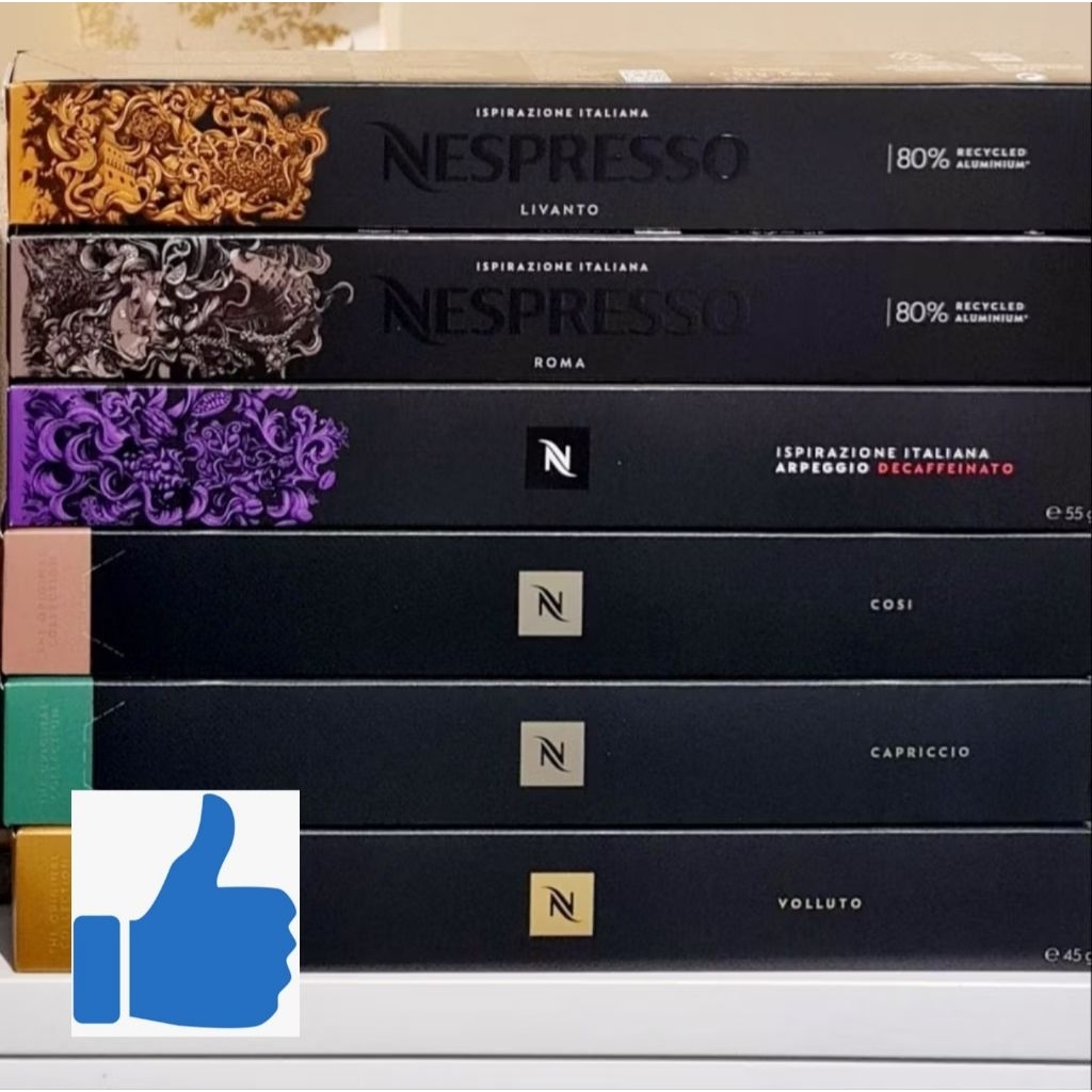

EXP 2026 1SET 6 BOX 60 CAPSULE Nespresso Original Nestle Pack Coffee Barista Kopi Capsul World Explorations UK Paris made in Swiss Livanto Roma Arpeggio Decaf Capriccio Volluto Cosi Espresso lunamaya luna maya