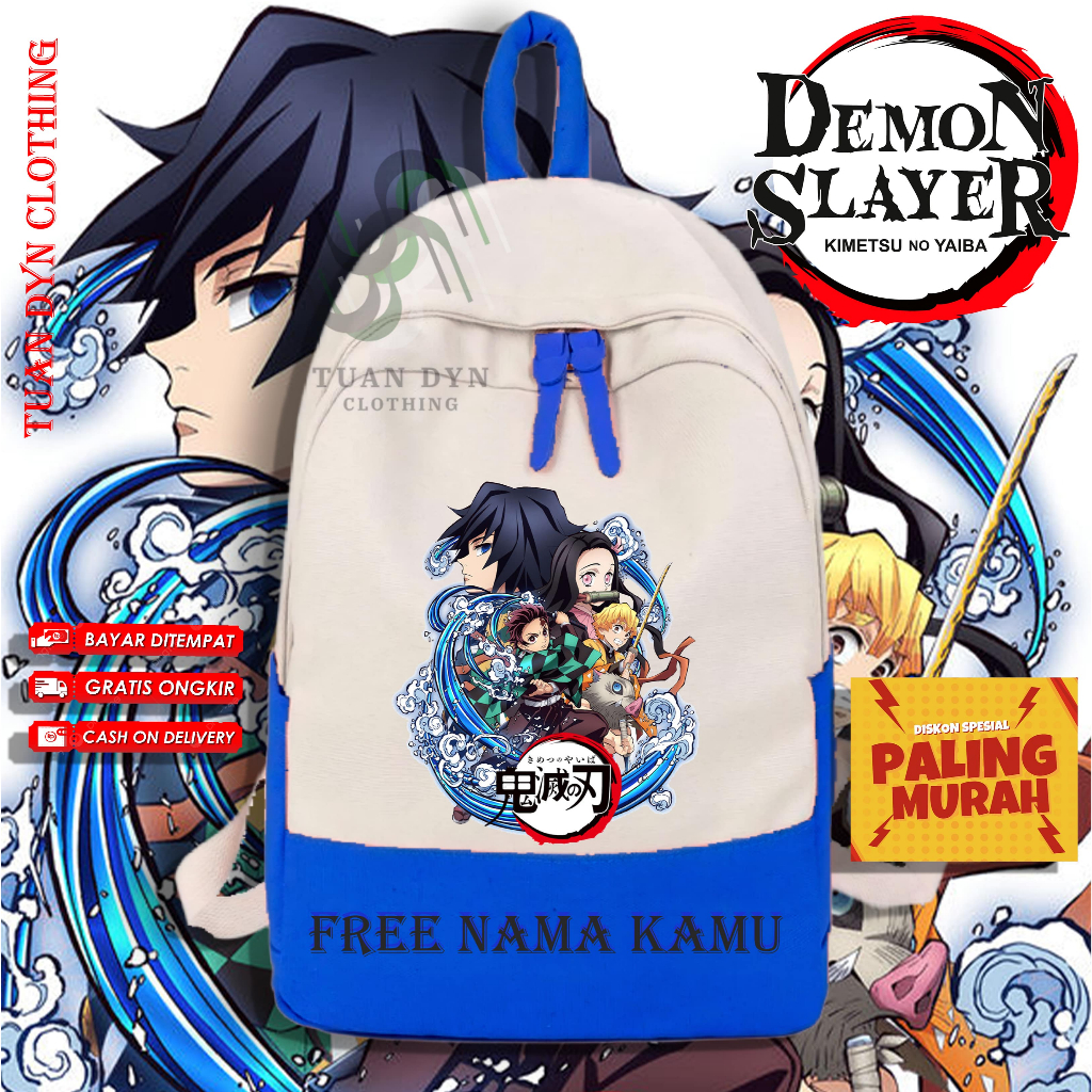 Tas Anak Anime Kimetsu no Yaiba - Tas Ransel Anak Kimetsu no Yaiba - Tas Anak Sekolah Anime
