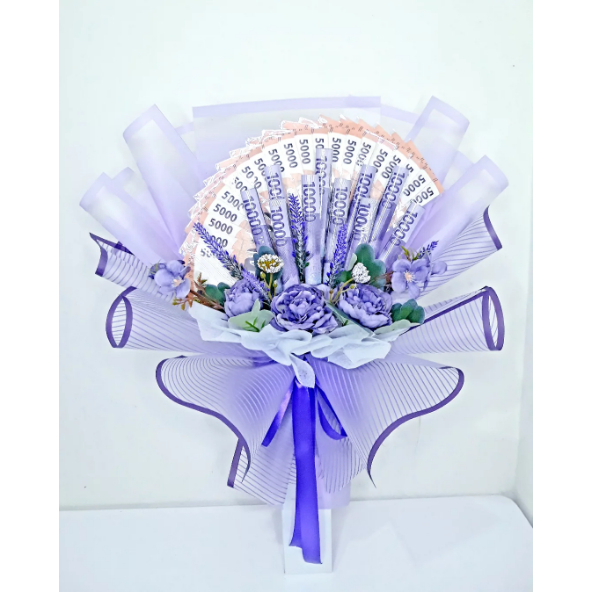 Buket Uang pecahan 50ribu 100ribu (10 - 20 Lembar) / Money Bouquet / Hadiah Ulang Tahun / Hadiah Sup