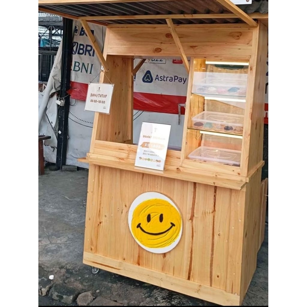 BOOTH JUALAN BOOTH KAYU JATI BELANDA