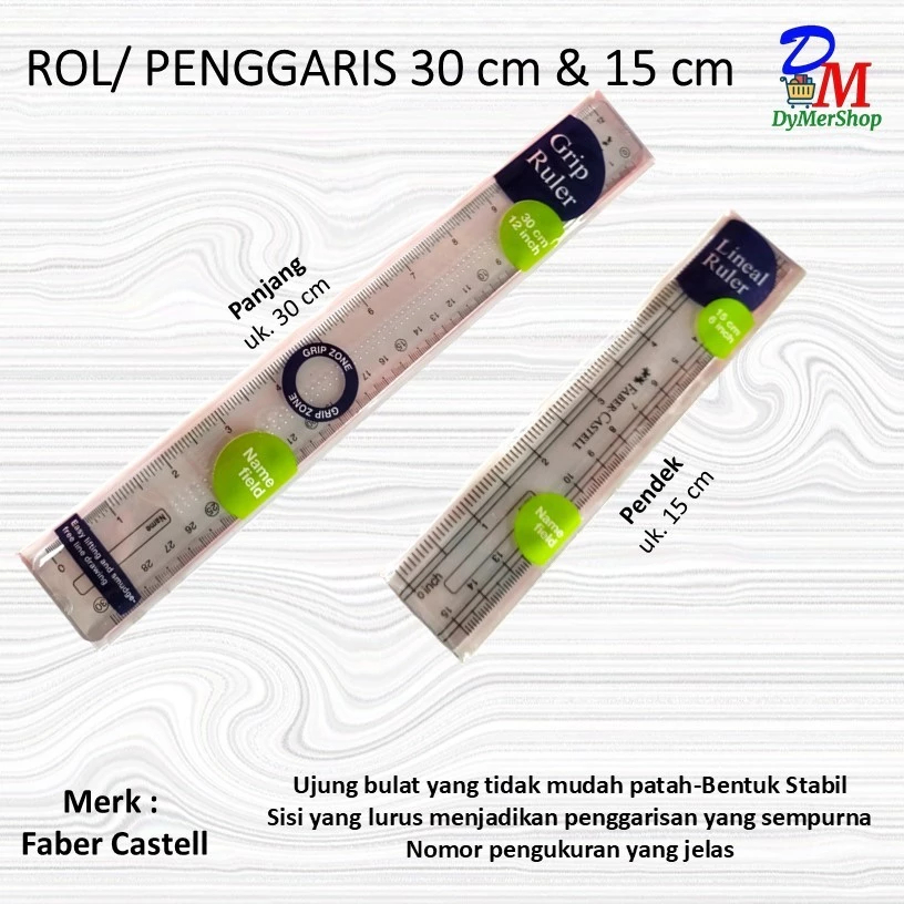 

Penggaris rol faber castell 15 dan 30 cm ruler mistar pengukur Ori 100% Original Asli Authentic