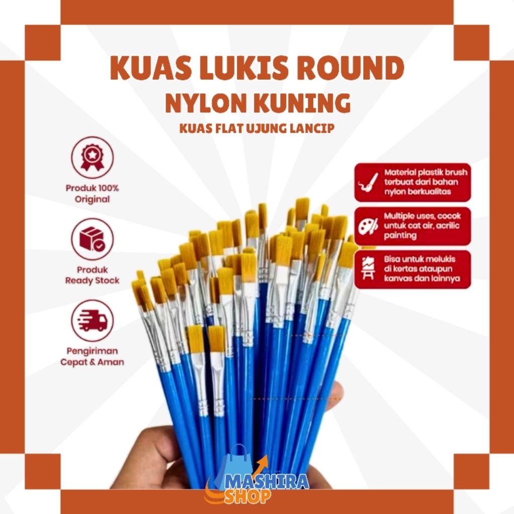 

Kuas Lukis Ujung Flat Cat Air Minyak Kanvas