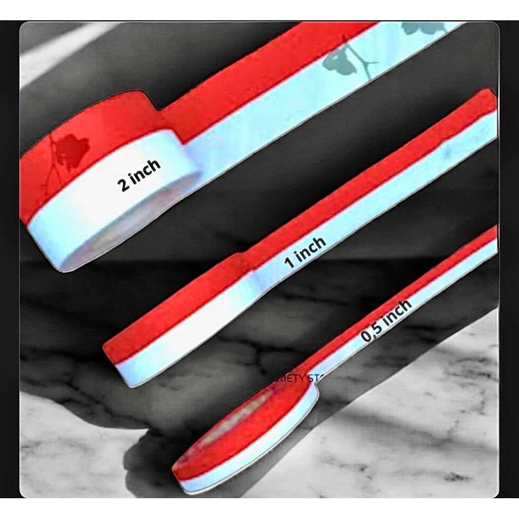 

Pita Merah Putih 2,1,1/2 inch - Pita Kerajinan Tangan (25 yard )