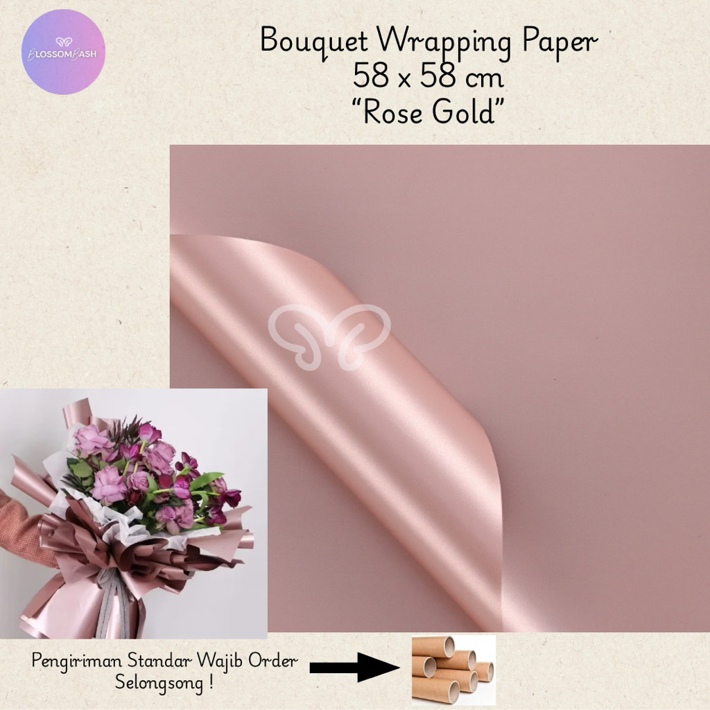 

[ Per Lembar ] Kertas Buket Rosegold / Cellophane Flower Wrapping