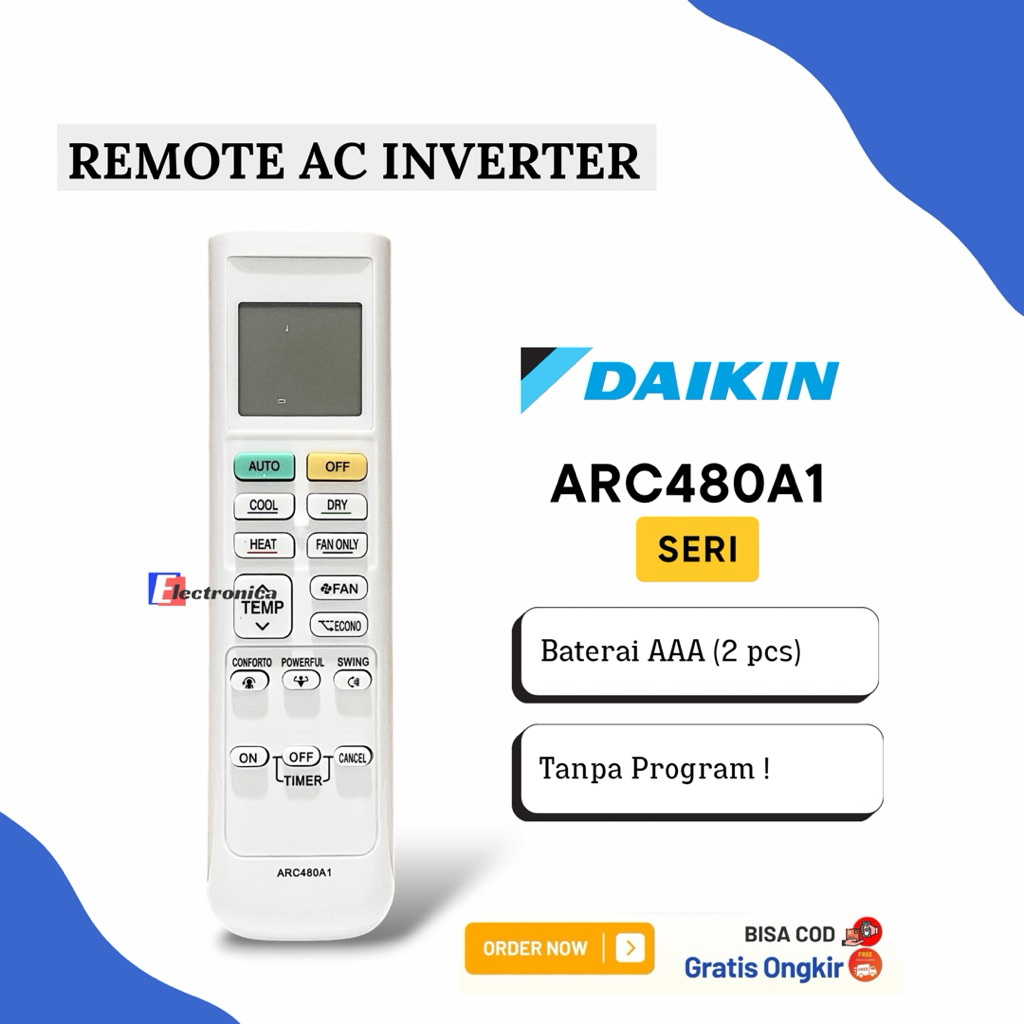 REMOT REMOTE AC DAIKIN INVERTER MULTI S - ARC480A1 / REMOTE AC DAIKIN TURBO SPLIT / REMOT AC DAIKIN 