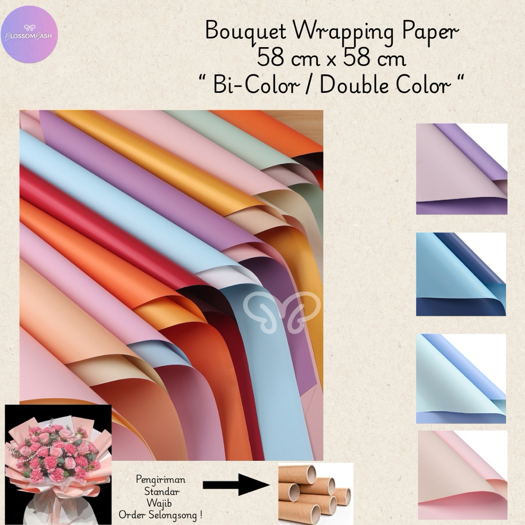 

[Per Lembar] BiColor Cellophane Paper / Double Colour / Kertas Buket / Wrapping Paper