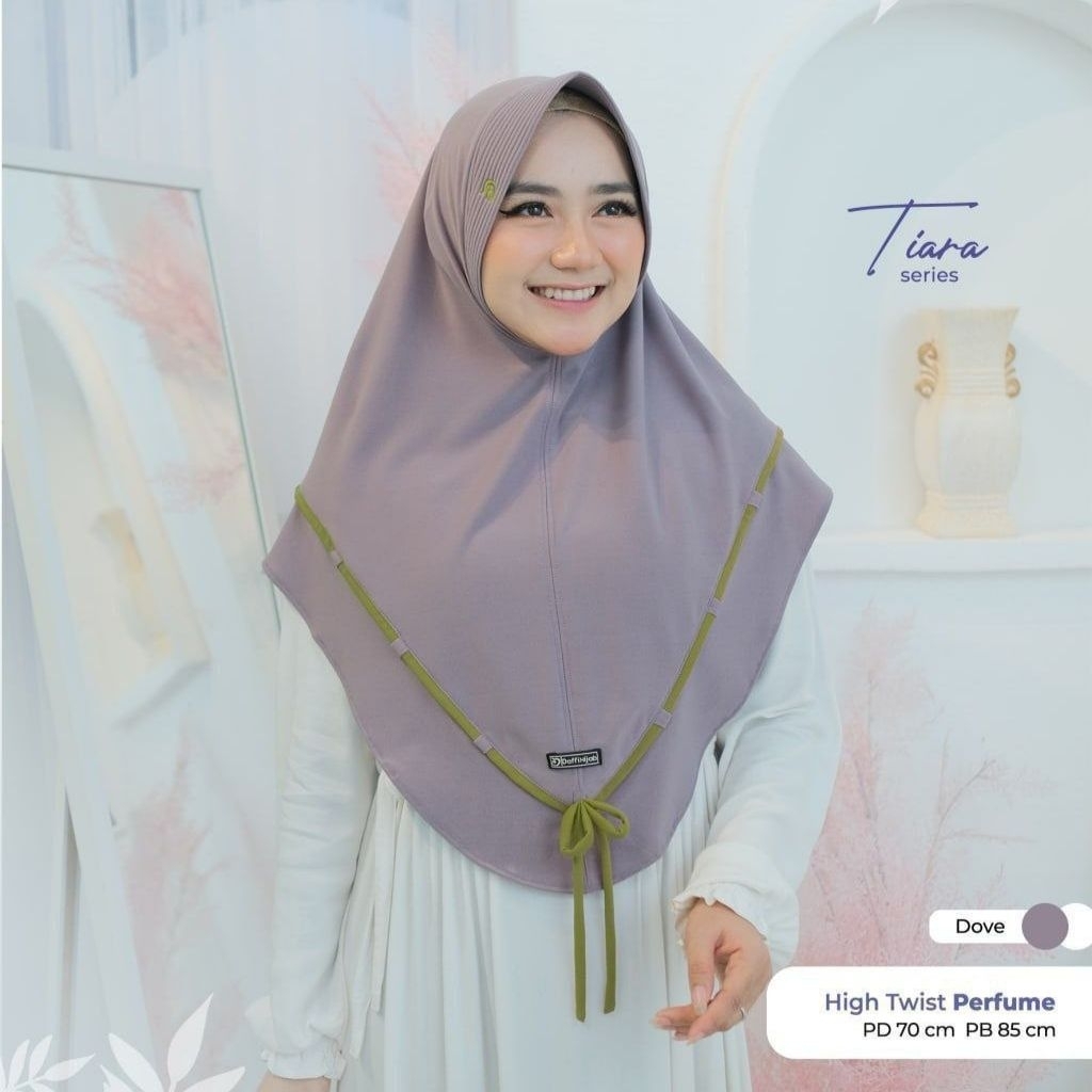 Daffi Hijab - Tiara Series Hijab Instan Bahan High Twist Perfume Pad Antem Khas Daffi Aksen List Pit