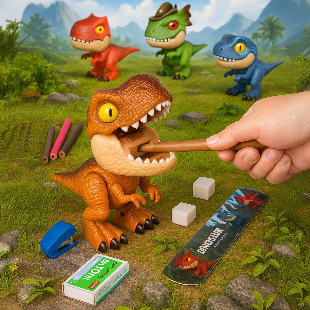 

Alat Tulis Dino Stationery Peraut Pensil Penggaris Penghapus Staples Gunting Alat Tulis Pesawat