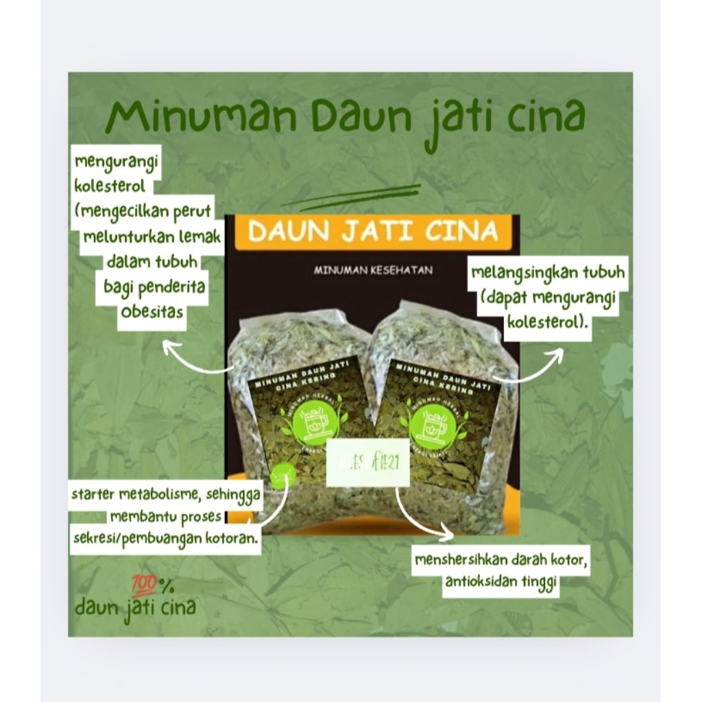 

minuman Daun jati cina kering, teh daun jati cina, untuk diet 100% daun jati cina 250